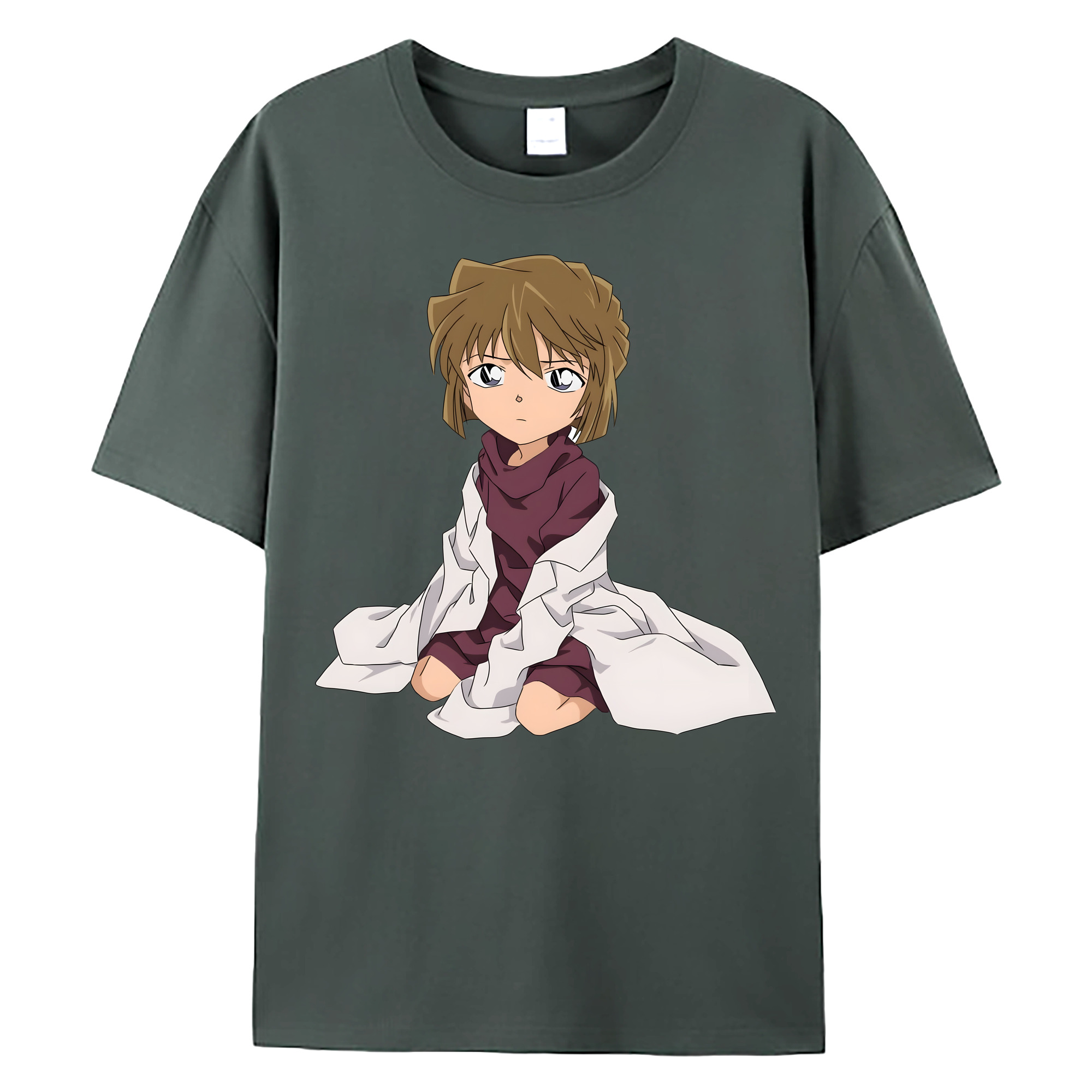 （画像用） 名探偵コナン 灰原 哀 はいばら あい Detective Conan Anita Hailey、Vi Graythorn Haibara Ai 綿100％ メンズ半袖Tシャツ｜肌触りやわらか＆通気性